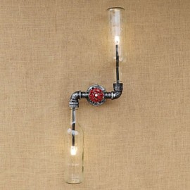 素朴なロッジ真鍮機能電球付属アンビエントライト壁取り付け用燭台ウォールライト