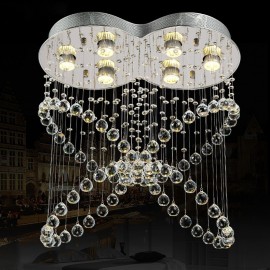 6 Lights Modern LED Crystal Ceiling Pendant Light Indoor Chandeliers Home Hanging Down Lighting Lamps Fixtures