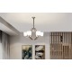 6 Lights Chrome Pendant Light Indoor Modern Chandeliers Home Hanging Lighting Lamps Fixtures with Glass Shades