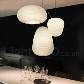 1 Light Modern / Contemporary Pendant Light Ceiling Lamp for Living Room, Study, Kitchen, Bedroom, Dining Room with Glass Shade
