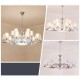 Retro, Rustic, Luxury Crystal Pendant Lamp Chandelier with Glass Shade
