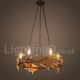 6 Light Rustic Ring Antler Chandelier for Living Room, Dining Room, Bedroom, Shop, Cafes, Bar