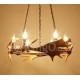 6 Light Rustic Ring Antler Chandelier for Living Room, Dining Room, Bedroom, Shop, Cafes, Bar