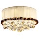 Contemporary/Modern 50CM Round Flush Mount Crystal Ceiling Lights Fabric Shade  Dining Room Bedroom Living Room