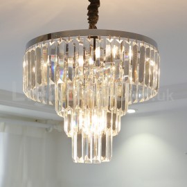 Elegant Cheap Modern 4 Tier Round Crystal Pendant Light Dining Room Living Room Bedroom