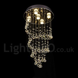 5 Lights Modern LED Crystal Ceiling Pendant Light Indoor Chandeliers Home Hanging Down Lighting Lamps Fixtures