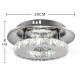 Dimmable Modern Round Crystal Flush Mounted Ceiling Lights with Remote Control for Study Room Bedroom Restaurant Living Room Gal