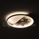 Dimmable White Stars Round Wood Ceiling Light LED Ultrathin Ceiling Lamp Also Can Be Used As Wall Light for Living Room, Bedroom