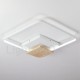 Dimmable White Square Wood Ceiling Light LED Ultrathin Ceiling Lamp Also Can Be Used As Wall Light for Living Room, Bedroom, Din