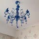 6 Light Crystal Rustic Retro Vintage Black White Blue Pendant Candle Chandelier Special for Office, Showroom, Living Room, Dinni