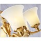 Pure Brass Luxurious Rustic Retro Vintage Brass Stone Pendant Candle Chandelier with Glass Shades Special for Hotel, Office, Sho