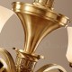 Pure Brass Large Luxurious Rustic Retro Vintage Brass Pendant Chandelier with Glass Shades Special for Hotel, Office, Showroom, 