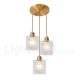 Pure Brass Rustic / Lodge Nordic Style Pendant Light with Glass Shade for Living Room, Study, Kitchen, Bedroom, Dining Room, Bar