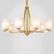 10 Light Pure Brass Large Luxurious Rustic Retro Vintage Brass Pendant Chandelier with Glass Shades Special for Hotel, Office, S