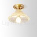 Pure Brass LED Rustic / Lodge Nordic Style Flush Mount Ceiling Light with Glass Shade for Bathroom, Living Room, Study, Kitchen,