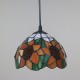 20cm (8 inch) Handmade Rustic Retro Tiffany Pendant Light Colorful Pattern Glass Shade Bedroom Living Room Light