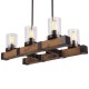 6 Light Vintage Wooden Chandelier Industrial Wind Bar Loft Coffee Restaurant Wood Linear Pendant Lighting