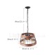 3 Light Ring Vintage Wooden Chandelier Industrial Wind Bar Loft Coffee Restaurant Wood Linear Pendant Lighting