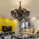 18 (12+6) Light Black Elegant Crystal Candle Chandelier for Living Room, Bedroom, Dinning Room
