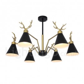 6 Light Nordic Macaron Modern Antlers Chandelier