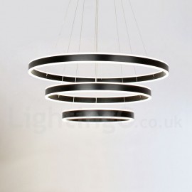 Dimmable Wi-Fi Smart 3 Rings Two LED Strips Modern/Contemporary Pendant Lights with Acrylic Shade