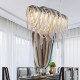 Tassels Chandelier Designer Pendant Light Silver / Gold Colour for Showroom Living Room Spiral Staircase