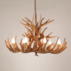 9 Light Three Tiers Rustic Artistic Retro Antler Antique Chandelier for Living Room, Dining Room, Bedroom, Shop, Cafes, Bar