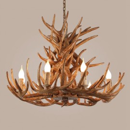 9 Light 4 Tiers Rustic Artistic Retro Antler Antique Chandelier for Living Room, Dining Room, Bedroom, Shop, Cafes, Bar