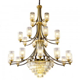 Big Luxury Copper Crystal Chandelier for Villa