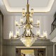 Big Luxury Copper Crystal Chandelier for Villa